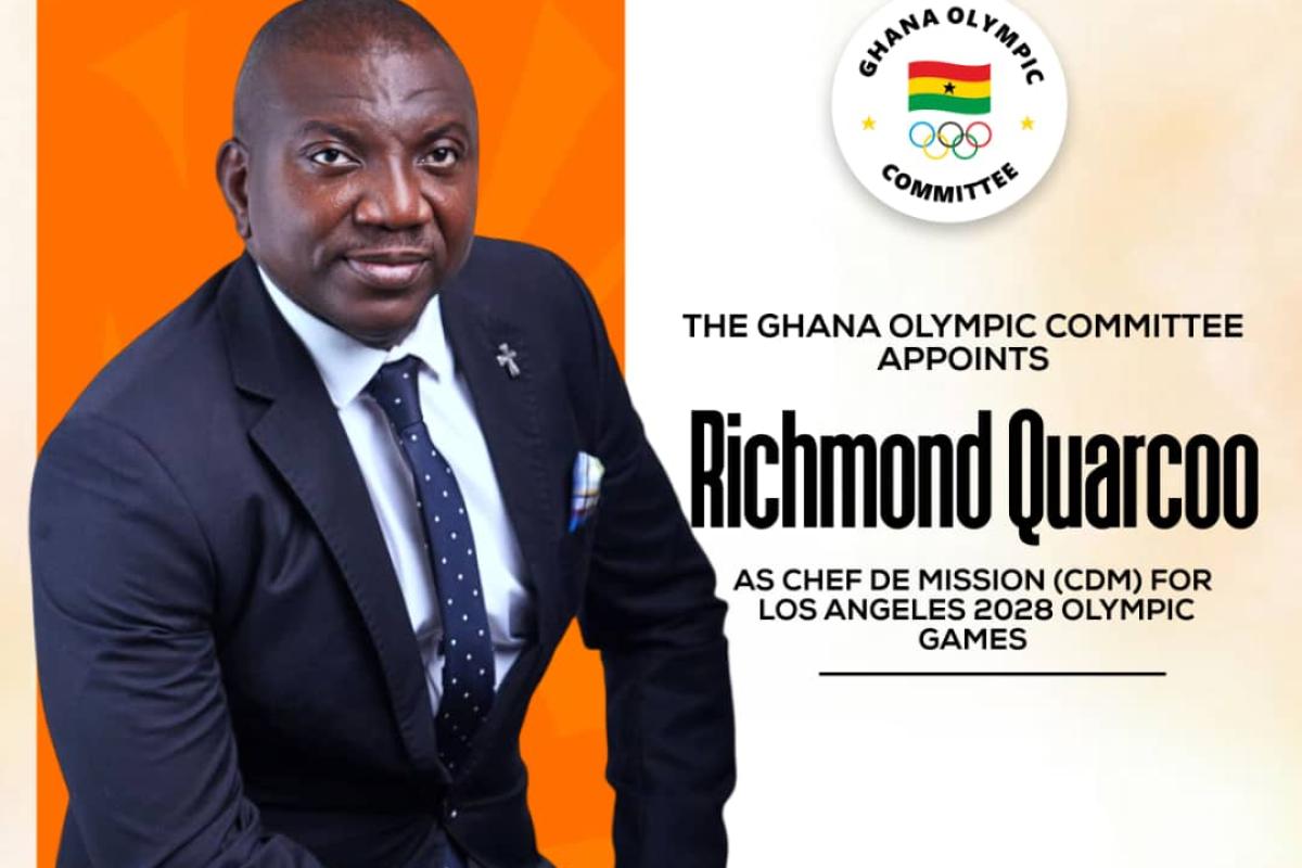 RICHMOND QUARCOO APPOINTED GHANA’S CHEF DE MISSION FOR LA 2028 OLYMPIC GAMES